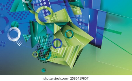 Abstract background geometric design with colorful gradients