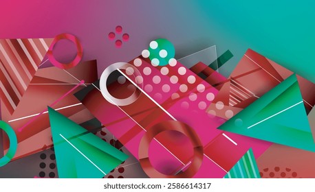Abstract background geometric design with colorful gradients