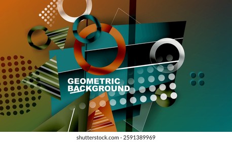 Abstract background geometric design with colorful gradients