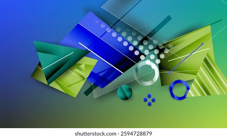 Abstract background geometric design with colorful gradients