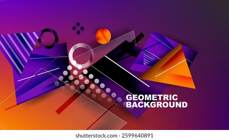 Abstract background geometric design with colorful gradients