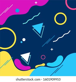 abstract background geometric design with memphis style 