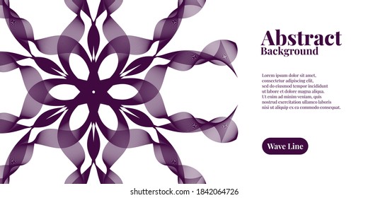 Abstract background with geometric dynamic dark purple wavy lines. Vector illustration. Suitable for use, book cover, cd cover, flyer, poster, website background or landing page