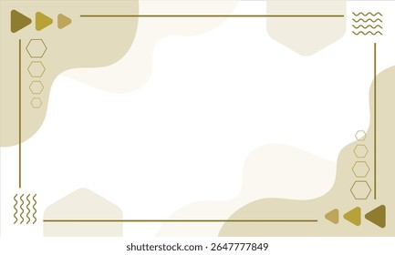 Abstract background with geometric elements  fluid shapes  and decorative borders. 