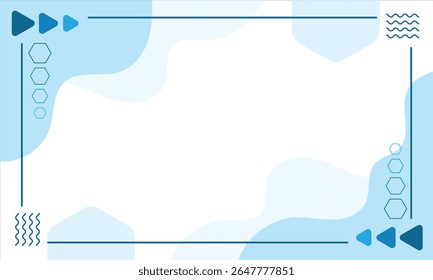 Abstract background with geometric elements  fluid shapes  and decorative borders. 