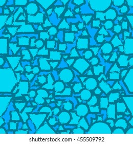 Abstract background with geometric elements. Hand drawn abstract background. Grunge texture. Seamless pattern. Vector Illustration.