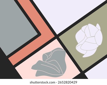 Abstract background with geometric elements. Vector illustration in trendy flat style.