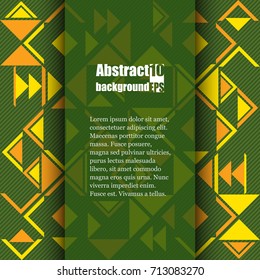 Abstract background with geometric ethnic pattern. Brochure template with abstract background. Eps10 Vector illustration