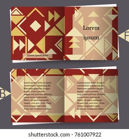 Abstract background with geometric ethnic pattern. Brochure template with abstract background. Eps10 Vector illustration
