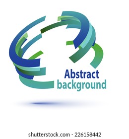 Abstract background with geometric figure made of colorful elements: blue and green. Template design for presentation, ads, banner, report