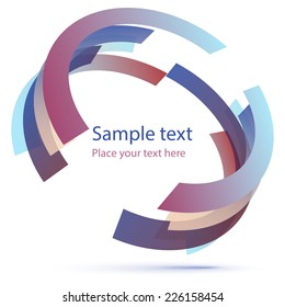 Abstract background with geometric figure made of colorful elements: red, blue, violet. Template design for presentation, ads, banner, report