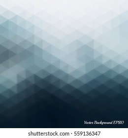 Abstract background with a geometric figures in cool shades of blue and gray. Blurry pattern.