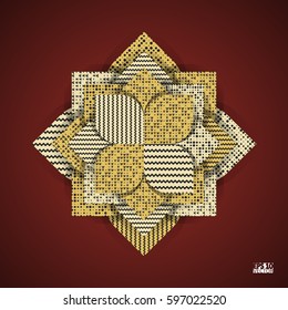 Abstract background with geometric flower. Eps10 Vector illustration.