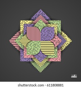 Abstract background with geometric flower. Eps10 Vector illustration.