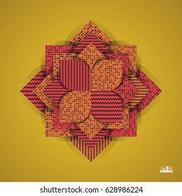 Abstract background with geometric flower. Eps10 Vector illustration.