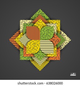 Abstract background with geometric flower. Eps10 Vector illustration.