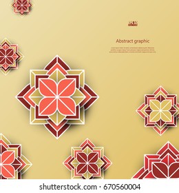 Abstract background with geometric flower. Eps10 Vector illustration.