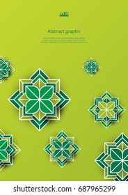 Abstract background with geometric flower. Eps10 Vector illustration.