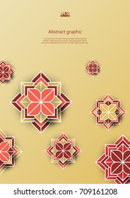 Abstract background with geometric flower. Eps10 Vector illustration.