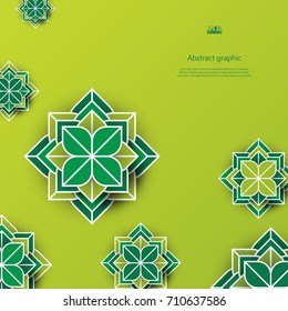Abstract background with geometric flower. Eps10 Vector illustration.