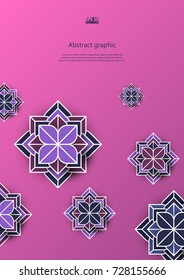 Abstract background with geometric flower. Eps10 Vector illustration.