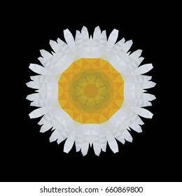 Abstract background with geometric flower . Polygon flower . Mandala