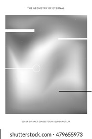 Abstract background with geometric forms and holographic shapes. Vector illustration.