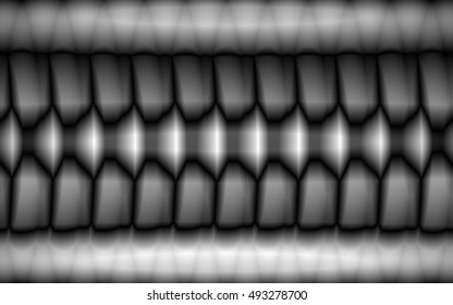 Abstract background with geometric forms. The series of figures. Monochrome image. Volumetric pattern.
