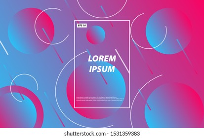 Abstract background with geometric gradient circle. Design abstract pattern with color circles and line. vector illustration