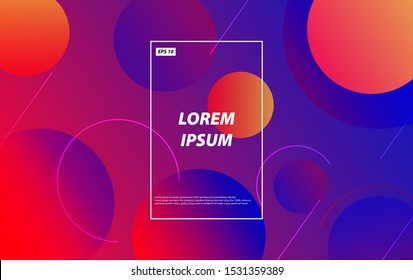 Abstract background with geometric gradient circle. Design abstract pattern with color circles and line. vector illustration