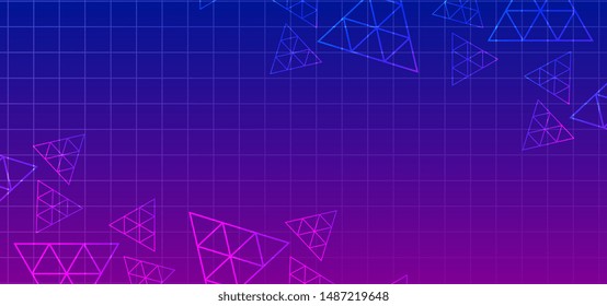 Abstract background with geometric gradient colorful trendy design 80s memphis style neon colors vector illustration.