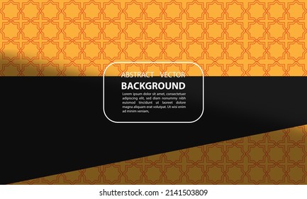 abstract background geometric gradient shadow overlay orange with islamic pattern multiplied for posters, banners, and others, vector design eps 10