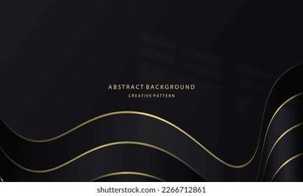 Abstract Background Geometric Gradinet Waves 3D Luxury Gold Line Color Blue Navy Elegant Modern EPS 10