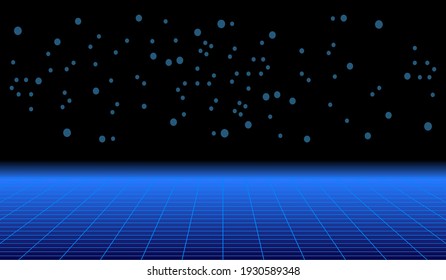 Abstract Background Geometric Grid Blue Sky Outer Space Vector