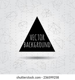 abstract background with geometric grid of triangles and volume figures on a gray background