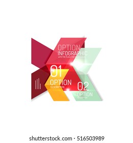 Fundo abstrato, modelos de opção infográfica geométrica. Layouts coloridos de brochura de dados ou apresentação de negócios com texto de exemplo