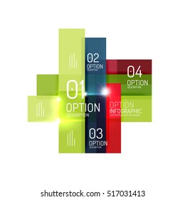Fondo abstracto, plantillas de opciones de infografía geométrica. Presentación de negocios o diseño de folletos de datos en color vectorial con texto de ejemplo