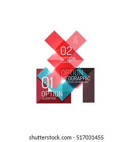 Fondo abstracto, plantillas de opciones de infografía geométrica. Presentación de negocios o diseño de folletos de datos en color vectorial con texto de ejemplo