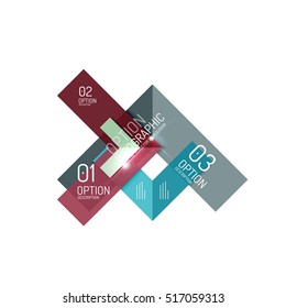 Fondo abstracto, plantillas de opciones de infografía geométrica. Presentación de negocios o diseño de folletos de datos en color vectorial con texto de ejemplo