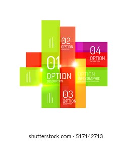 Abstract background, geometric infographic option templates. Vector colorful business presentation or data brochure layouts with sample text