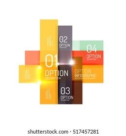 Abstract background, geometric infographic option templates. Vector colorful business presentation or data brochure layouts with sample text