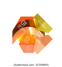 Fondo abstracto, plantillas de opciones de infografía geométrica. Presentación de negocios o diseño de folletos de datos en color vectorial con texto de ejemplo