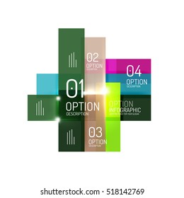 Abstract background, geometric infographic option templates. Vector colorful business presentation or data brochure layouts with sample text