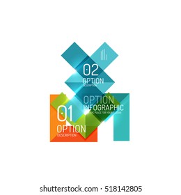 Abstract background, geometric infographic option templates. Vector colorful business presentation or data brochure layouts with sample text