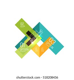 Abstract background, geometric infographic option templates. Vector colorful business presentation or data brochure layouts with sample text