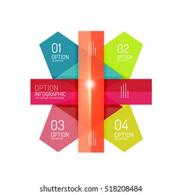 Abstract background, geometric infographic option templates. Vector colorful business presentation or data brochure layouts with sample text