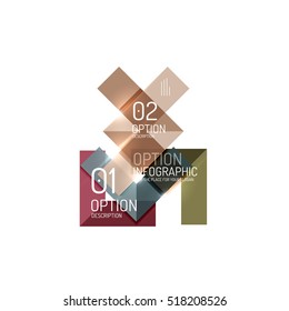 Abstract background, geometric infographic option templates. Vector colorful business presentation or data brochure layouts with sample text