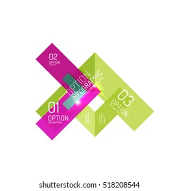 Fondo abstracto, plantillas de opciones de infografía geométrica. Presentación de negocios o diseño de folletos de datos en color vectorial con texto de ejemplo