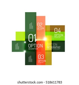 Abstrakter Hintergrund, geometrische Infografik-Optionsvorlagen. Vektorfarbige Geschäftspräsentation oder Datenbroschüren mit Beispieltext