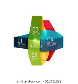 Fondo abstracto, plantillas de opciones de infografía geométrica. Presentación de negocios o diseño de folletos de datos en color vectorial con texto de ejemplo